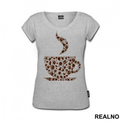 Coffee Cup Made From Coffee Beans And Magic - Kafa - Majica