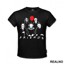 Monster Friends - Billy The Puppet - Pennywise - Jason Voorhees - Michael Myers - Ghostface - Friends - Prijatelji - Majica