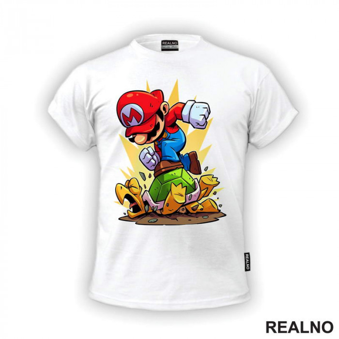 Mario gazi Kornjaču - Super Mario - Majica