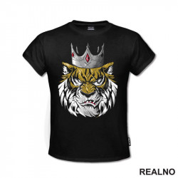 Head Tiger With Silver Crown - Tigar - Životinje - Majica