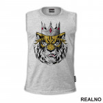 Head Tiger With Silver Crown - Tigar - Životinje - Majica