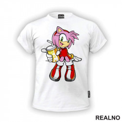 Amy Rose - Pije Sok - Sonic - Majica