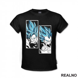 Blue Light Shine Portrait Goku Vegeta - Dragon Ball - Majica