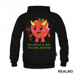 An Apple A Day You Die Anyway - Apple Devil - Dark Humor - Duks