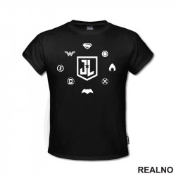 Justice League Logo - Symobls - Group - Majica