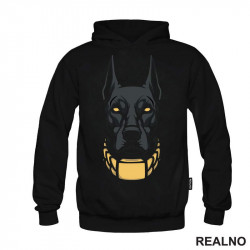 Black Doberman - Outlines - Dark - Pas - Dog - Duks