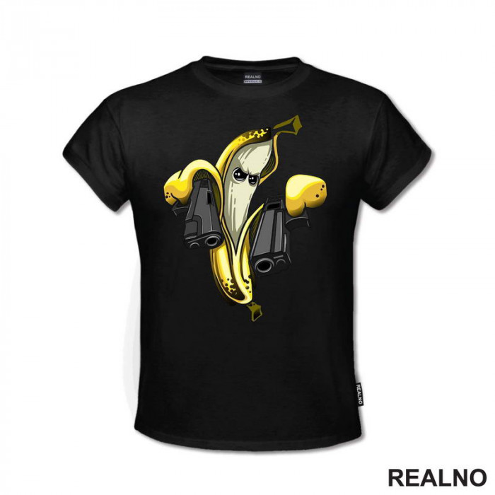 OUTLET - Crna muška majica veličine 3XL - Banana