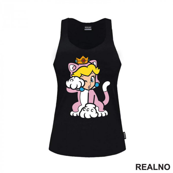 Princeza Breskvica - Mačka - Cat Peach - Sedi - Super Mario - Majica