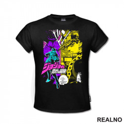 OUTLET - Crna muška majica veličine XL - Jojo's Bizarre Adventure