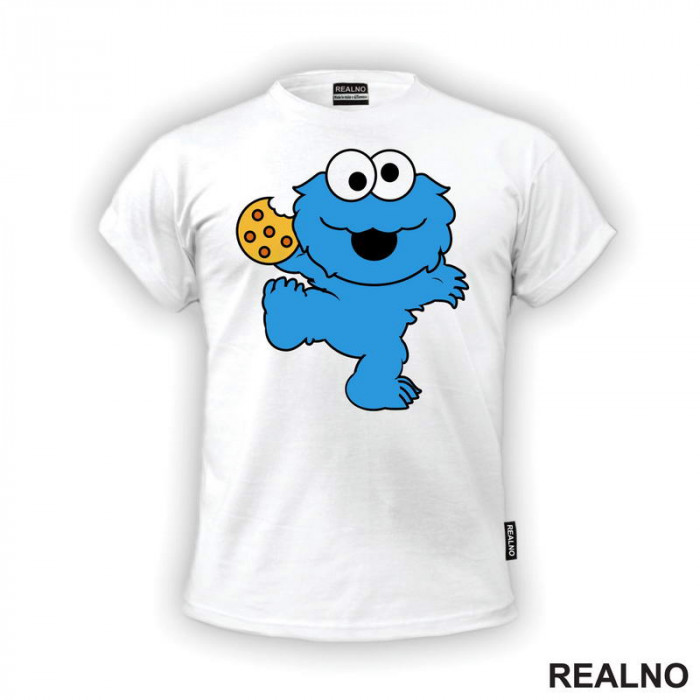 Cookie Monster - Holding A Cookie - Crtani Filmovi - Majica