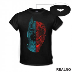 Blue And Red - Half Face - Joker - Batman - Majica