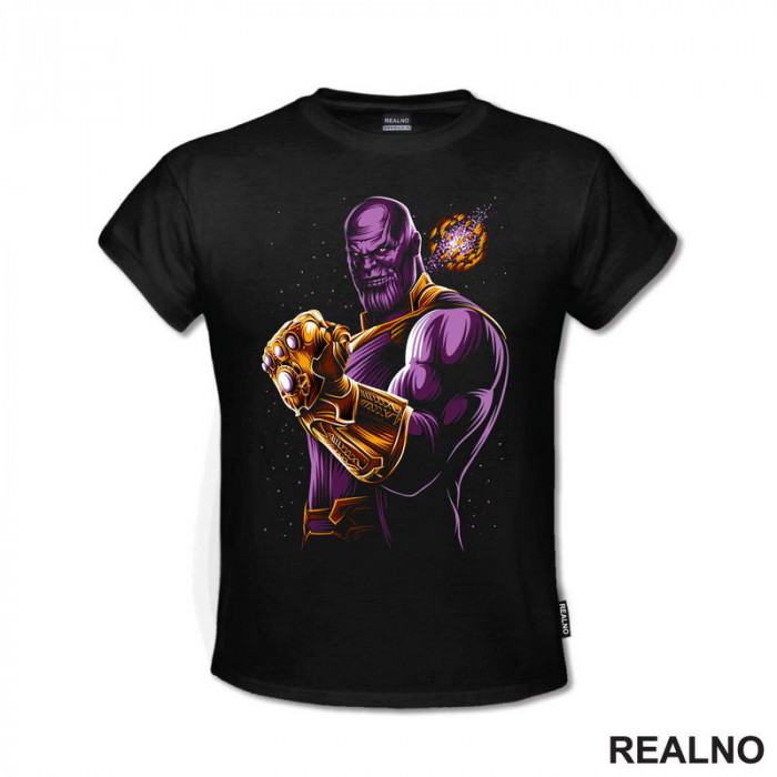Hand And Golden Planet - Thanos - Majica