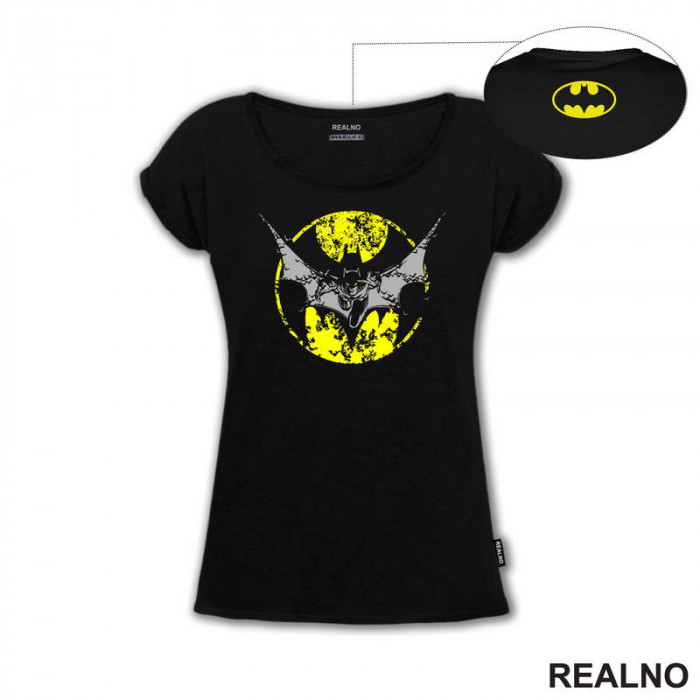 Yellow Moon - Grey Bat - Batman - Majica