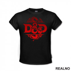 Red Logo - Texture - D&D - Dungeons And Dragons - Majica