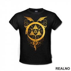 Gilded Snakes Of Alchemy - Golden - Fullmetal Alchemist - Anime - Majica Gilded Snakes Of Alchemy - Golden - Fullmetal Alchemist - Anime - Majica
