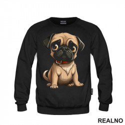 Slatki Mops Sedi - Pug - Pas - Dog - Duks