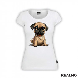 Slatki Mops Sedi - Pug - Pas - Dog - Majica