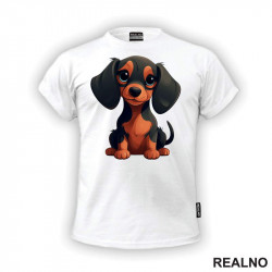 Slatka Jazavičarka Sedi - Pas - Dog - Majica