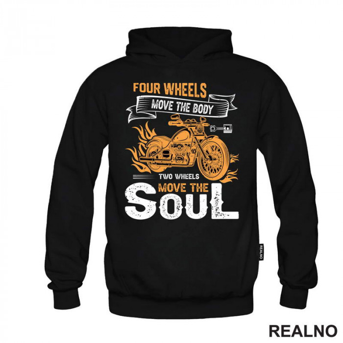 Four Wheels Move The Body Two Wheels Move The Soul - Orange - Motori - Duks