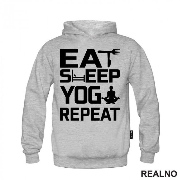 Eat, Sleep, Yoga, Repeat - Clear - Yoga - Duks