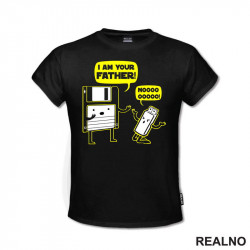 Usb And Floppy Disk - Your Father - Geek - Majica