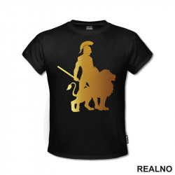 Spartanac I Lav - Zlatno - Art - Majica