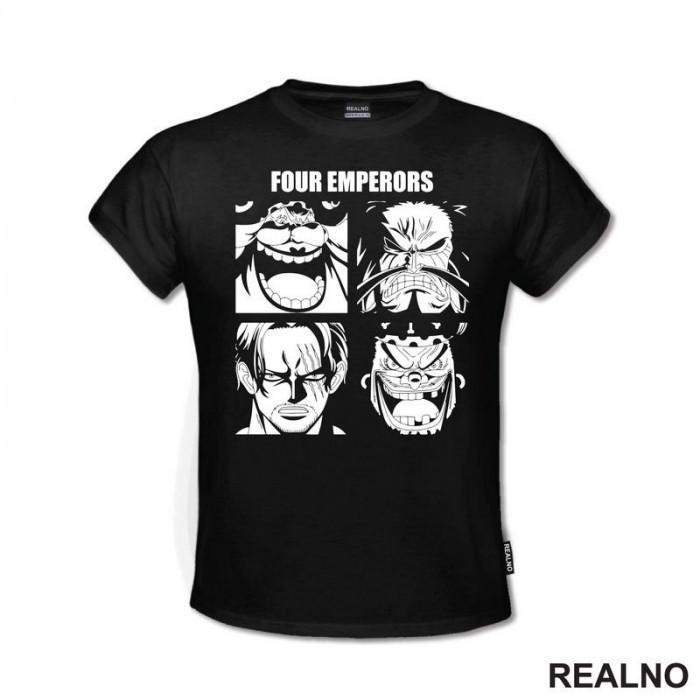 Four Emperors - White Outlines - One Piece - Majica