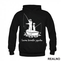 OUTLET - Crni duks sa kapuljačom muški model veličine S - Pecanje