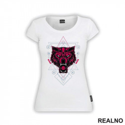 Crveni Vuk Sa Linijama - Wolf - Životinje - Majica