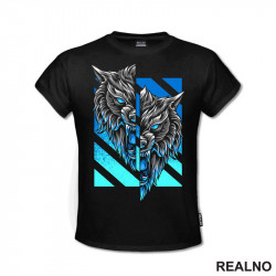 OUTLET - Crna muška majica veličine XL - Vuk