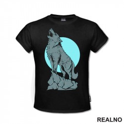 Stena i Plavi Mesec - Vuk - Wolf - Životinje - Majica
