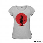 Skull - Standing Infront Of The Red Moon - Samurai - Majica
