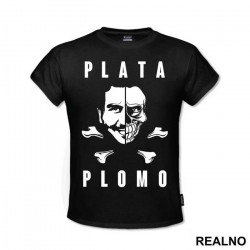 Plata O Plomo Half Face Half Skull - Narcos - Majica