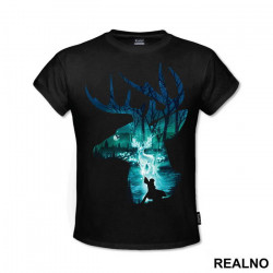 Stag Patronus Head Double Exposure - Harry Potter - Majica