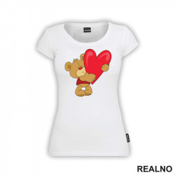 Slatki Meda Drži Veliko Srce - Crtani Filmovi - Majica