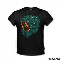 Plavi - Ljut - Lav - Lion - Životinje - Majica Plavi - Ljut - Lav - Lion - Životinje - Majica