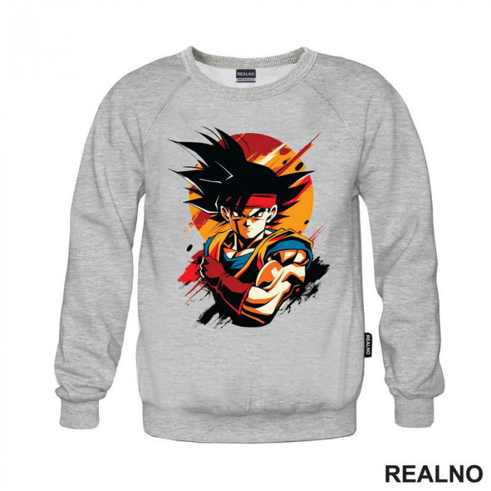 OUTLET - Sivi duks bez  kapuljače dečiji model veličine 10 - Goku