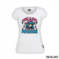 Just A Girl Who Loves Anime - Blue - Anime - Majica Just A Girl Who Loves Anime - Blue - Anime - Majica