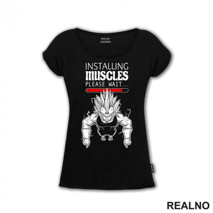 Installing Muscles - Please Wait - Goku - Dragon Ball - Majica Installing Muscles - Please Wait - Goku - Dragon Ball - Majica