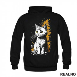 Mačka Sa Jesenjim Lišćem - Cat - Duks