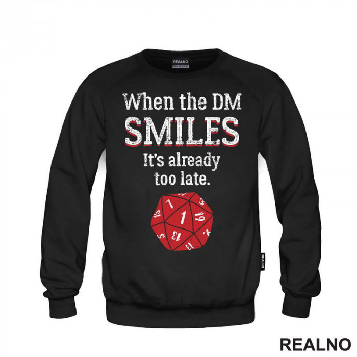 When The DM Smiles It's Already Too Late - Red Dice - D&D - Dungeons And Dragons - Duks