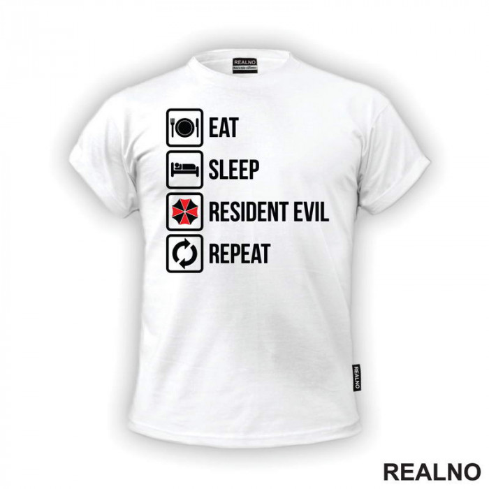 Eat, Sleep, Repeat - Resident Evil - Majica