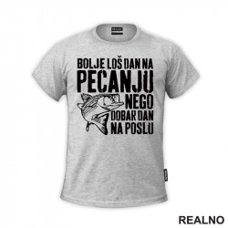 OUTLET - Siva muška majica veličine M - Pecanje