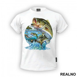 Fishes Jumping Out Of The Water - Pecanje - Fishing - Majica