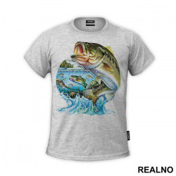 Fishes Jumping Out Of The Water - Pecanje - Fishing - Majica