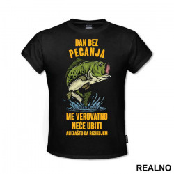 OUTLET - Crna muška majica veličine 4XL - Pecanje OUTLET - Crna muška majica veličine 4XL - Pecanje