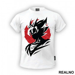 Red Moon Silhouette - Goku - Dragon Ball - Majica