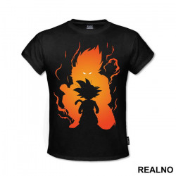 Orange And Yellow Silhouette - Goku - Dragon Ball - Majica