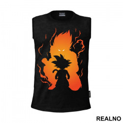 Orange And Yellow Silhouette - Goku - Dragon Ball - Majica