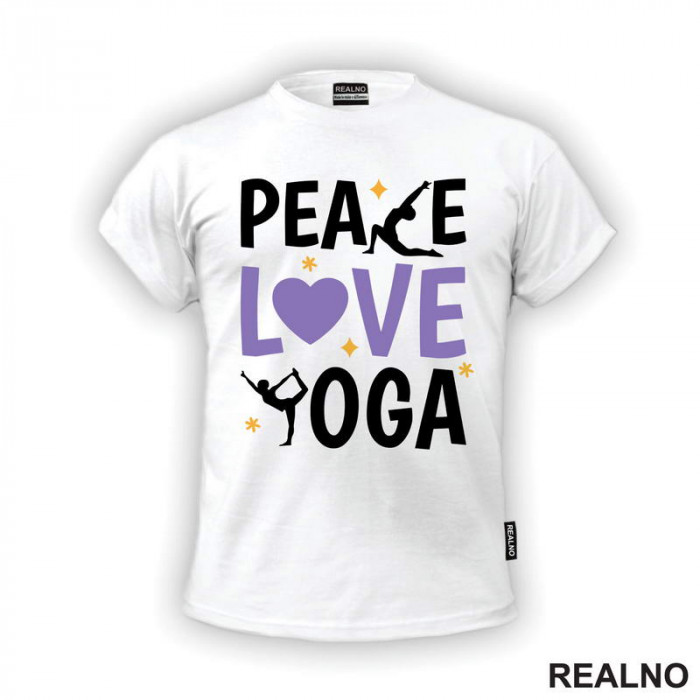 Peace, Love And - Yoga - Majica